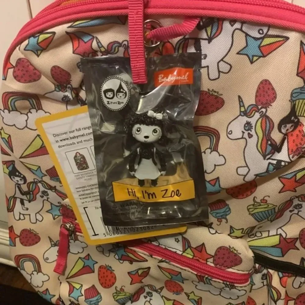 Babymel Zip and Zoe Unicorn Kids Backpack With Figure Keyring